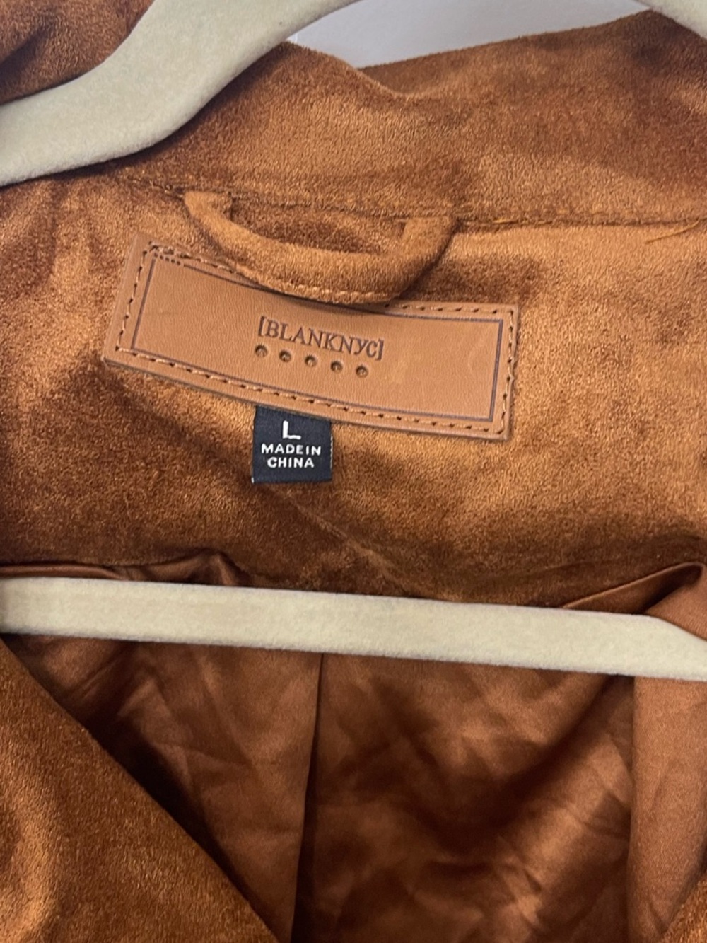 Blank NYC Cognac Faux Suede Bomber Jacket - Picture 4 of 6